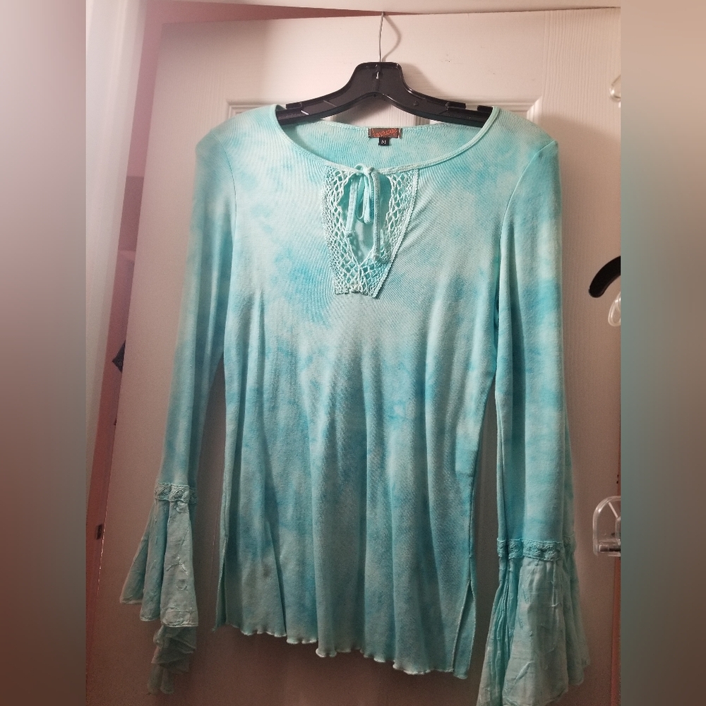 Language- Tie Dye- Blue Women's Top